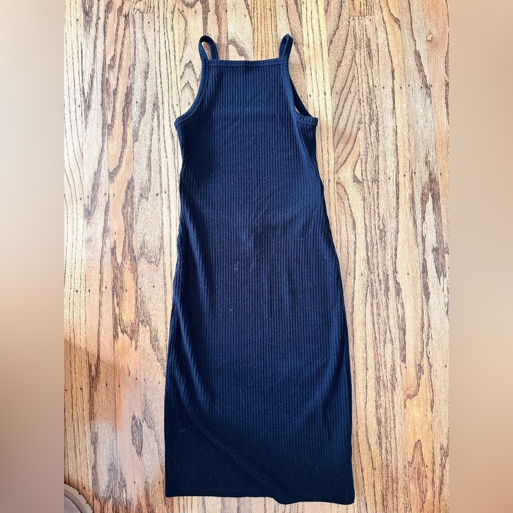 Open back fitted mini ribbed dress